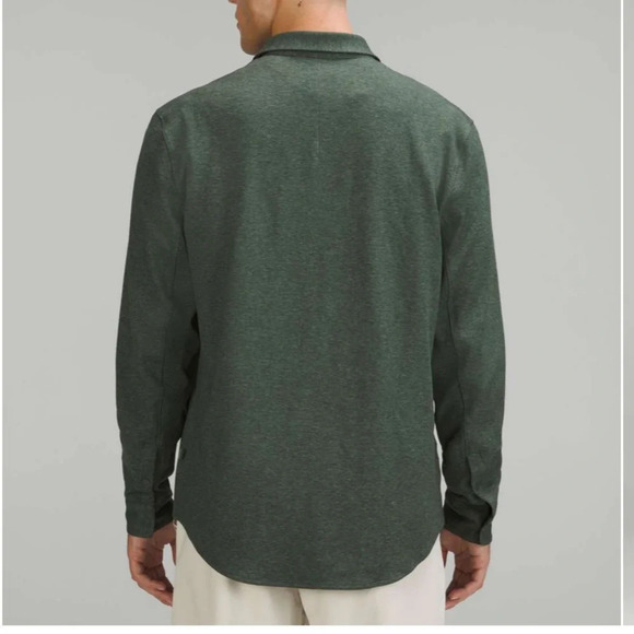 Men's Lululemon Soft Knit Overshirt Size Small Mossy Green Gray - Picture 14 of 16